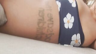 Creampied in her during risky public outdoor sex at sunny resort