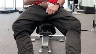 JockDad87 Jerks and Cums in the Hotel Gym