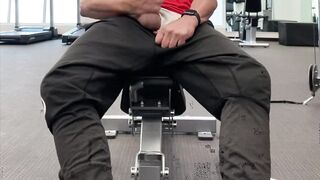 JockDad87 Jerks and Cums in the Hotel Gym