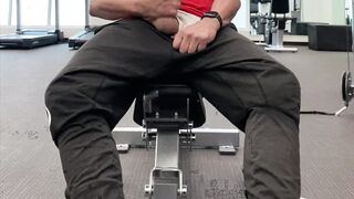 JockDad87 Jerks and Cums in the Hotel Gym