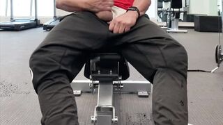 JockDad87 Jerks and Cums in the Hotel Gym